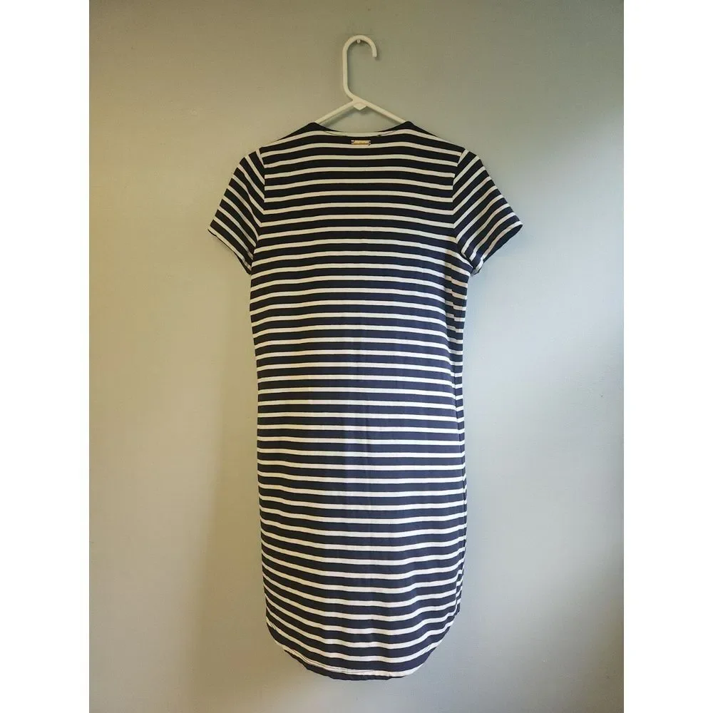 Michael Kors Dress womens XS jersey blue white‎ stripe lace up sailor womens